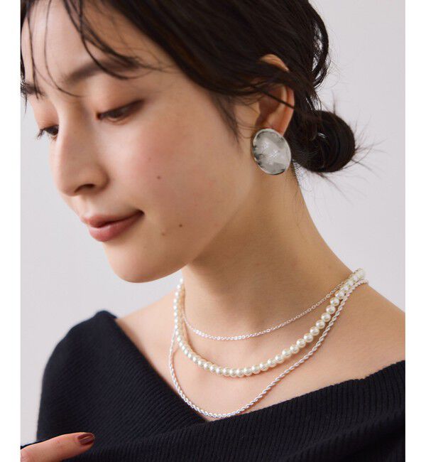VIS「ガラスパール3連ネックレス」|ネックレス|