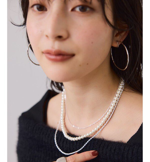 VIS「ガラスパール3連ネックレス」|ネックレス|