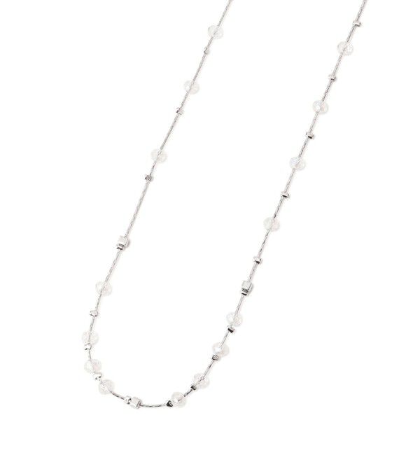 ROPE PICNIC PASSAGE「飛ばしクリアビーズミディアムネックレス」|ネックレス|