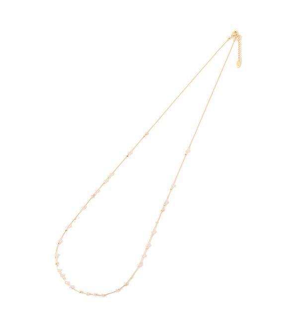 ROPE PICNIC PASSAGE「飛ばしクリアビーズミディアムネックレス」|ネックレス|