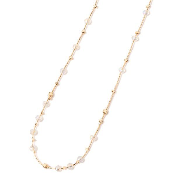 ROPE PICNIC PASSAGE「飛ばしクリアビーズミディアムネックレス」|ネックレス|