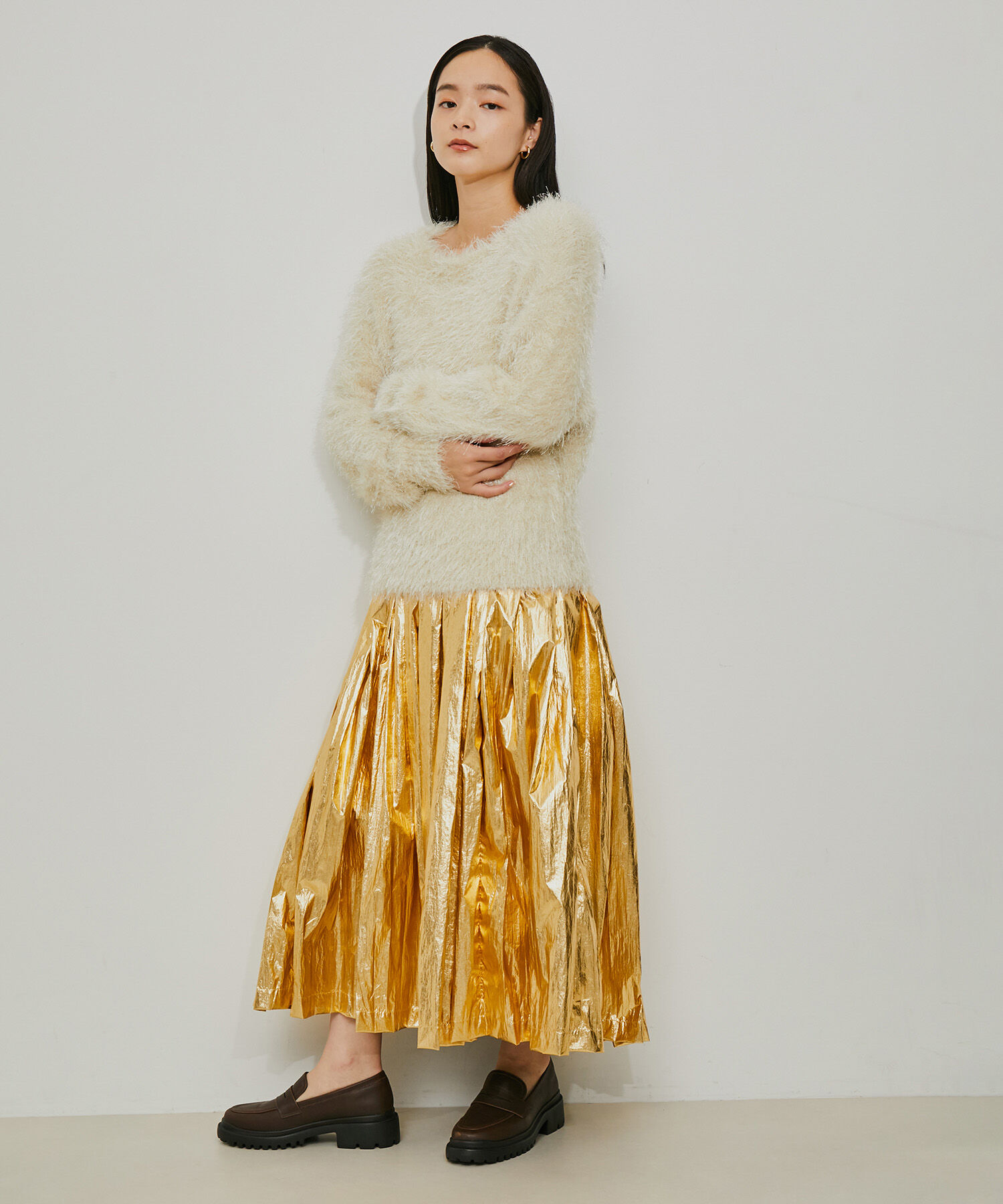 ADAM ET ROPE'「メタリックイージースカート」|スカート|