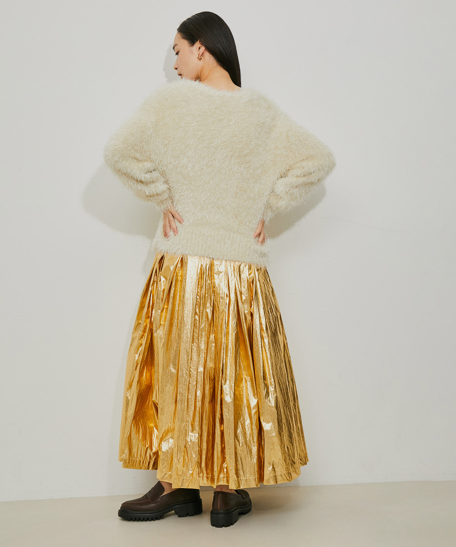 ADAM ET ROPE'「メタリックイージースカート」|スカート|