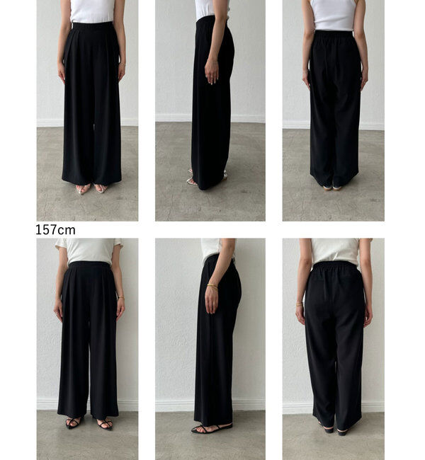  「【ウォッシャブル】【シーズンレスで使える】タックワイドスラックス」|チノ|