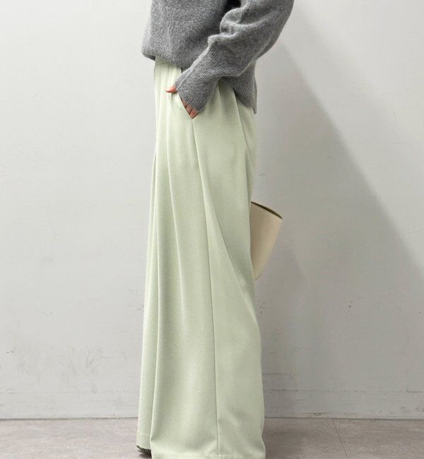  「【ウォッシャブル】【シーズンレスで使える】タックワイドスラックス」|チノ|