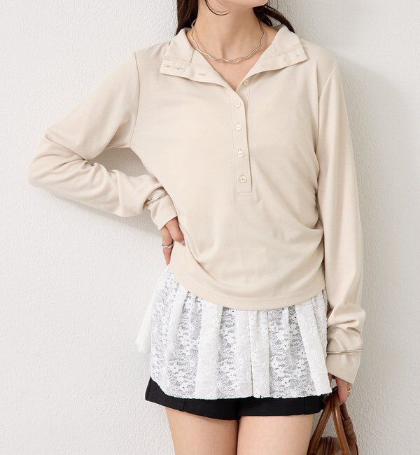  「リブヘンリーネックプルオーバー」|Tシャツ・カットソー|