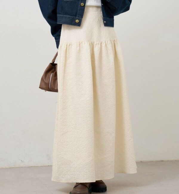  「エンボスギャザースカート」|スカート|