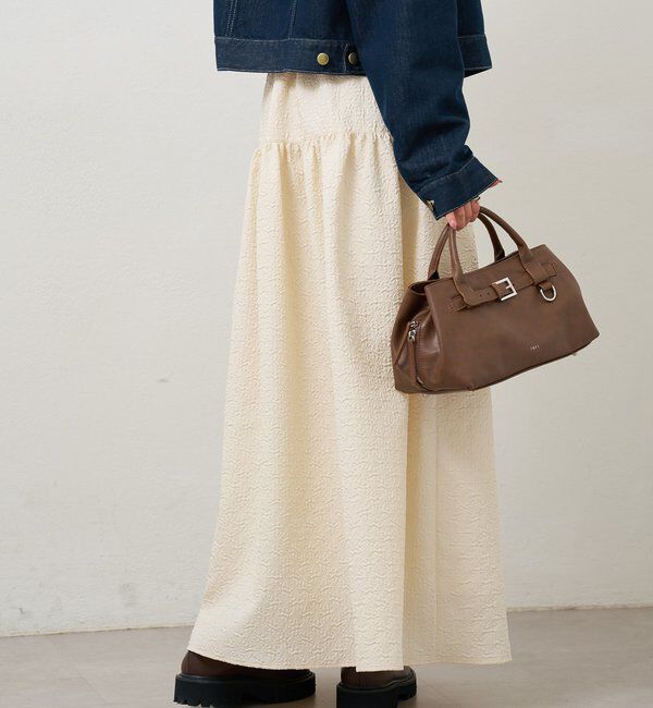  「エンボスギャザースカート」|スカート|
