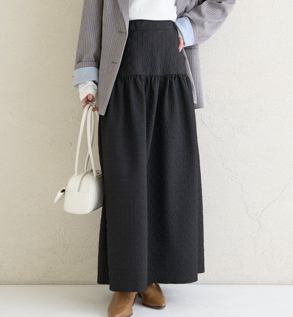  「エンボスギャザースカート」|スカート|