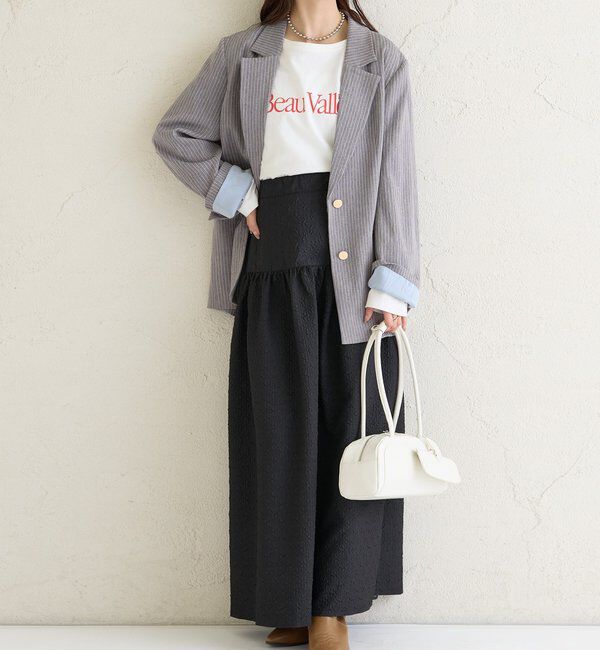  「エンボスギャザースカート」|スカート|