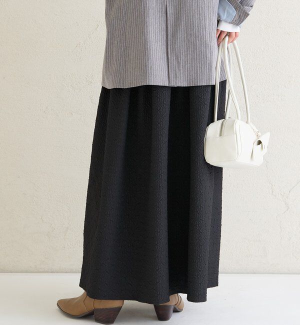  「エンボスギャザースカート」|スカート|