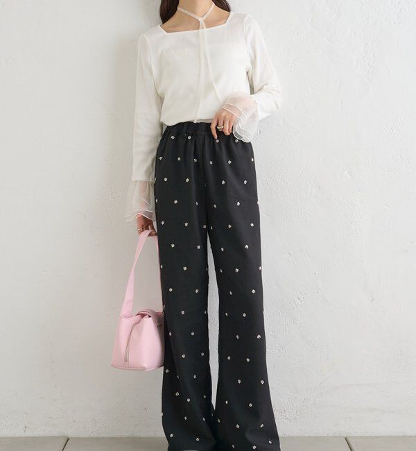  「袖口チュールロンT」|Tシャツ・カットソー|