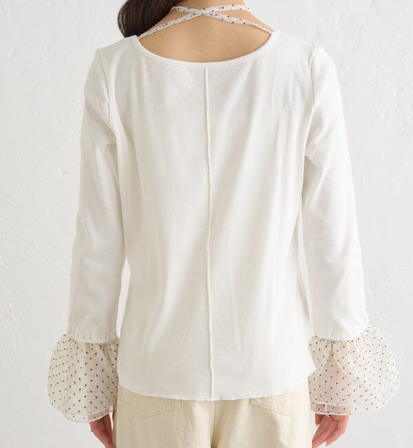  「袖口チュールロンT」|Tシャツ・カットソー|