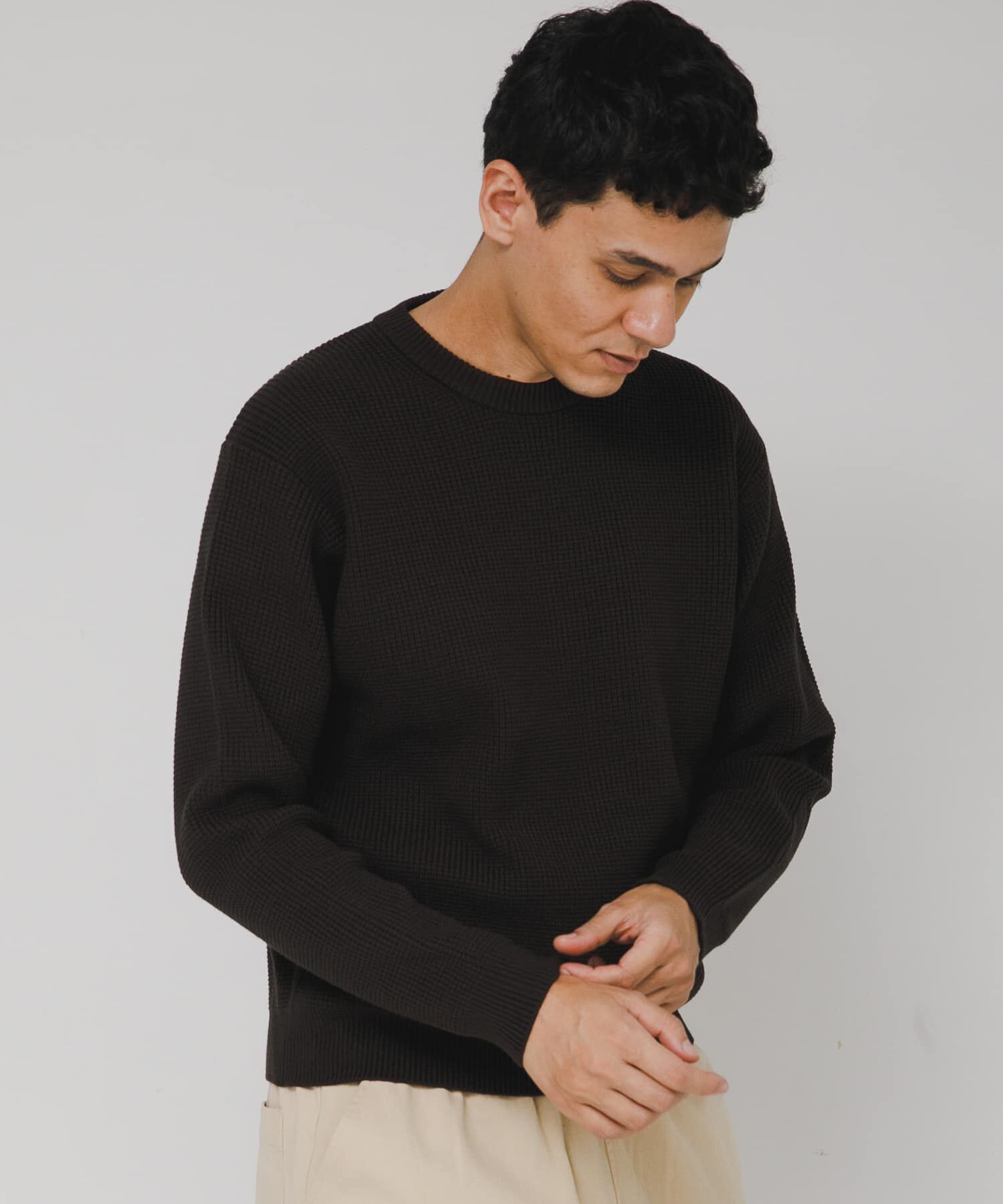 Sonny Label 「ウォッシャブルワッフルニットプルオーバー」|ニット・セーター|