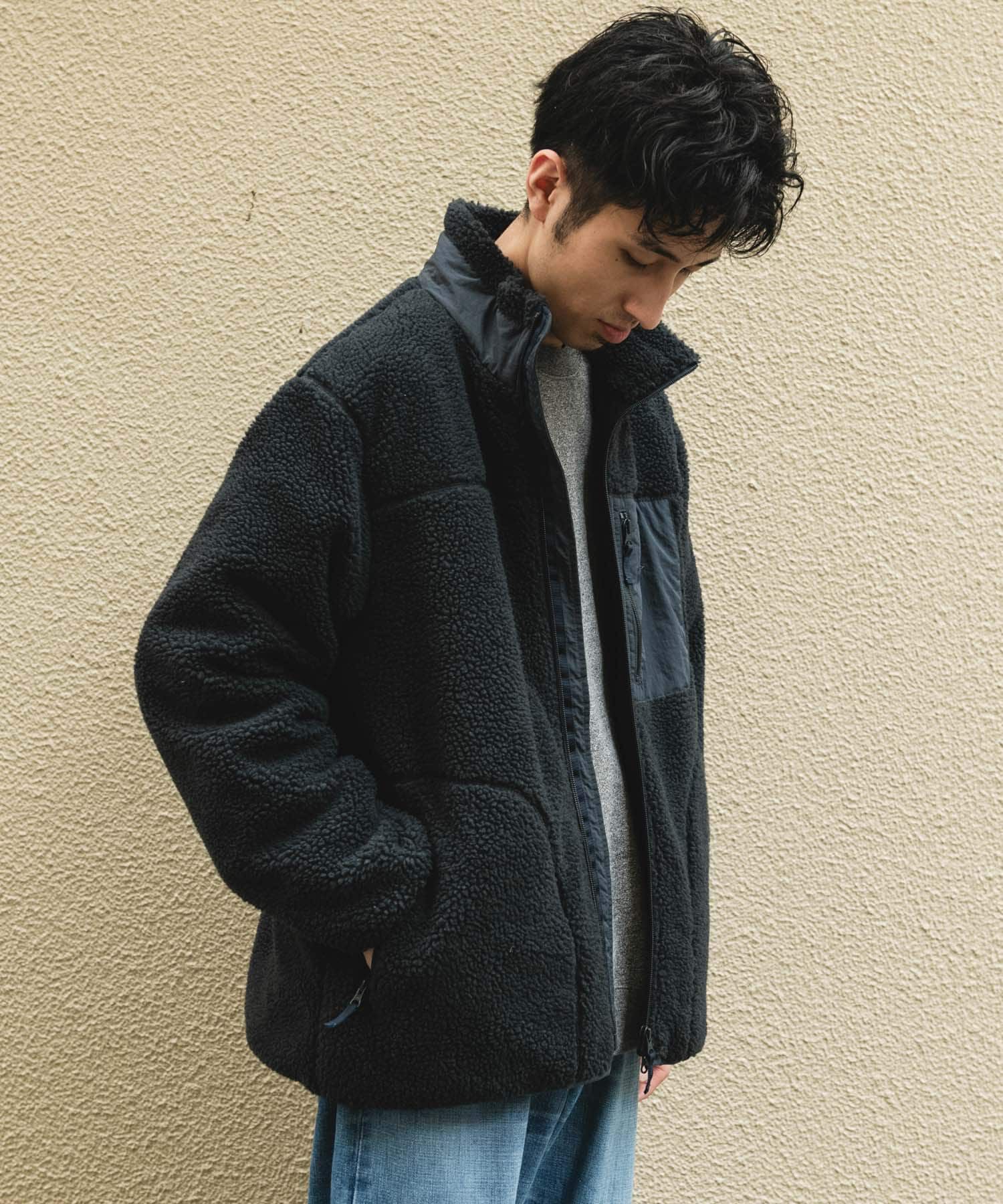 URBAN RESEARCH DOORS「URD防風ボアジップブルゾン」|ブルゾン・スタジャン|