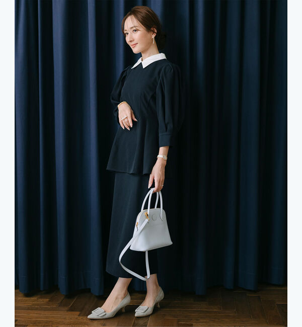 ur's「【星玲奈さんコラボアイテム】2way襟付タックペプラムトップス」|Tシャツ・カットソー|