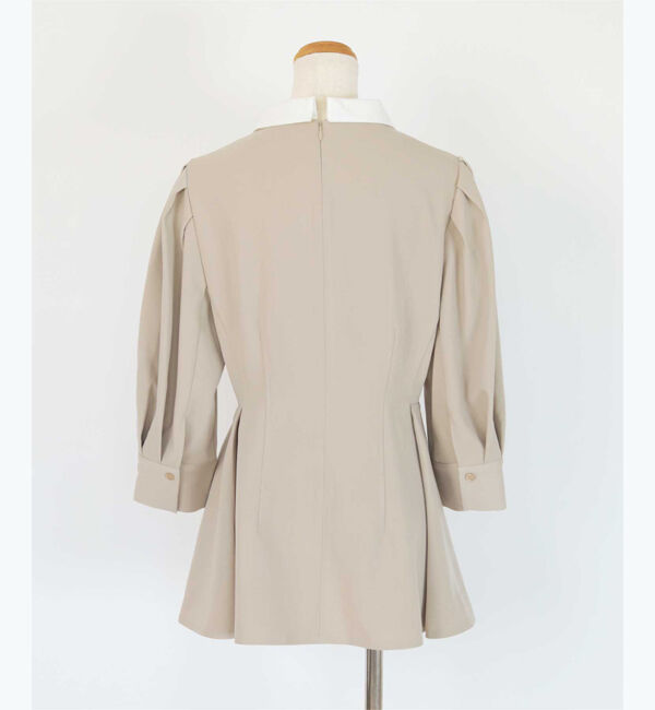 ur's「【星玲奈さんコラボアイテム】2way襟付タックペプラムトップス」|Tシャツ・カットソー|