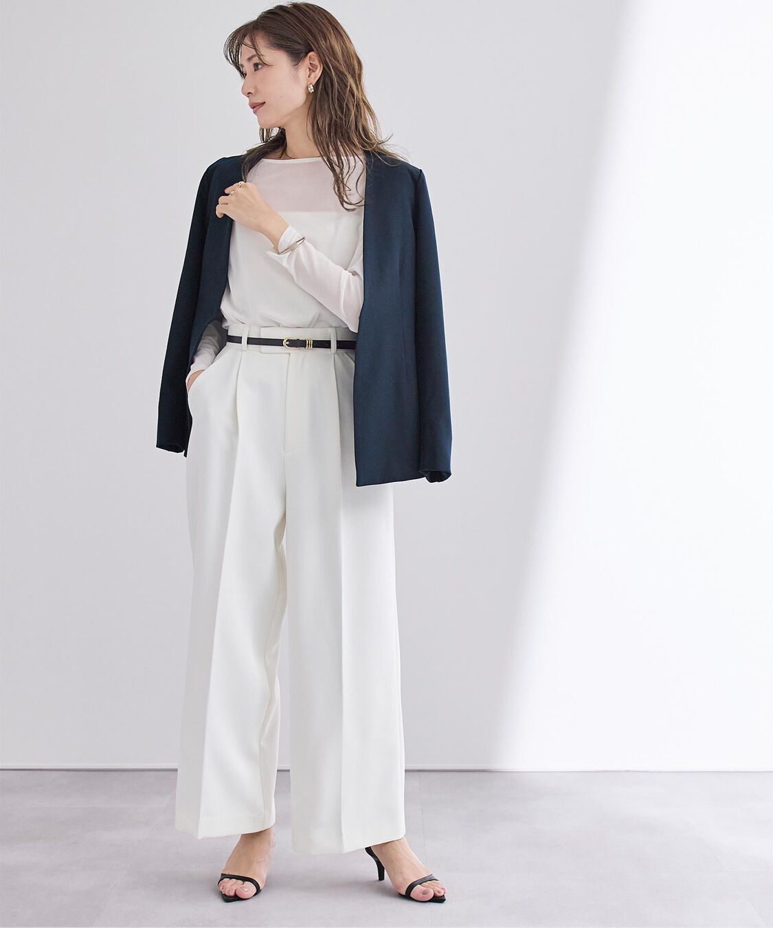 ur's「ベーシックカラーレスジャケット」|ノーカラージャケット|