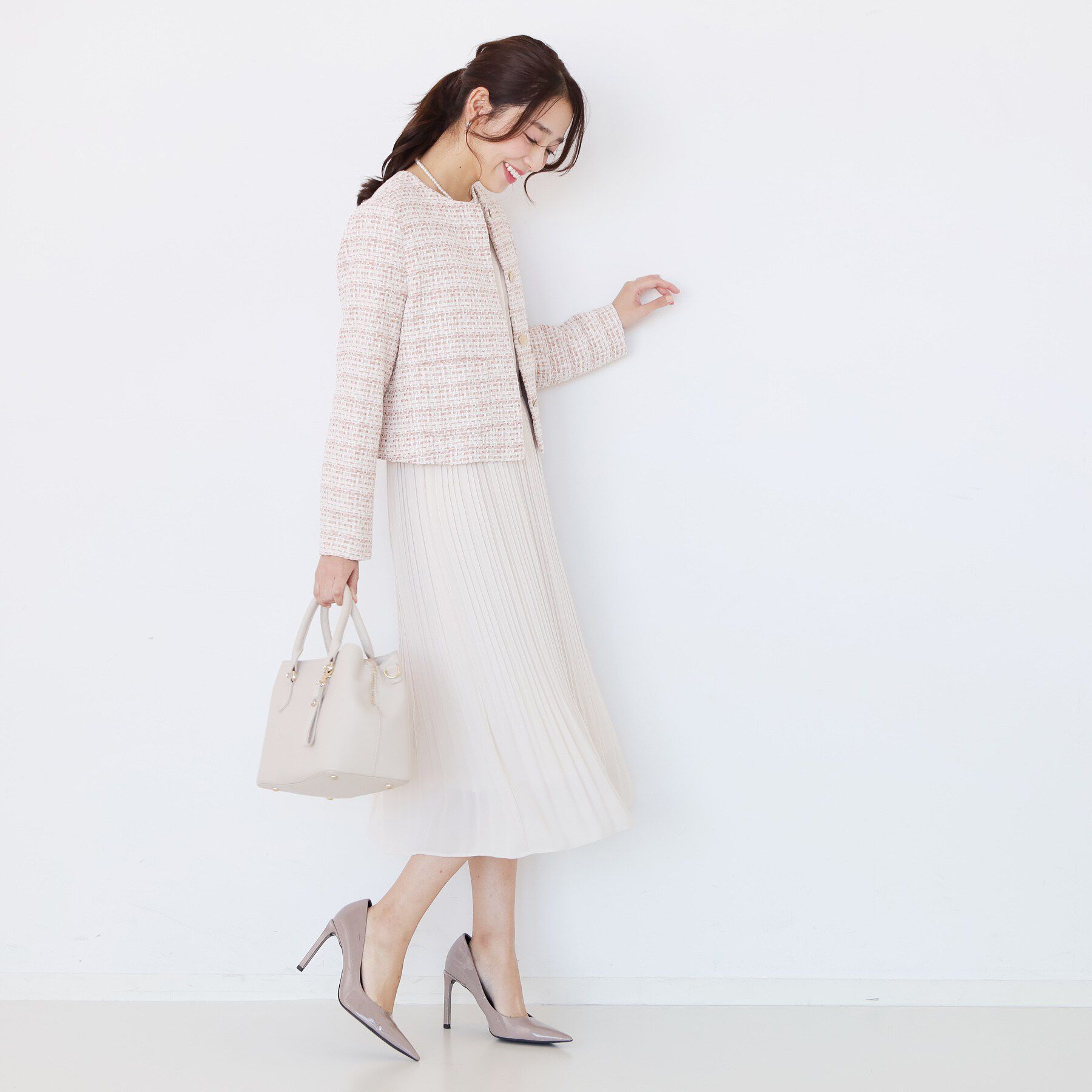 COUP DE CHANCE「【ON/OFF着回し】カラーツイードジャケット」|ノーカラージャケット|