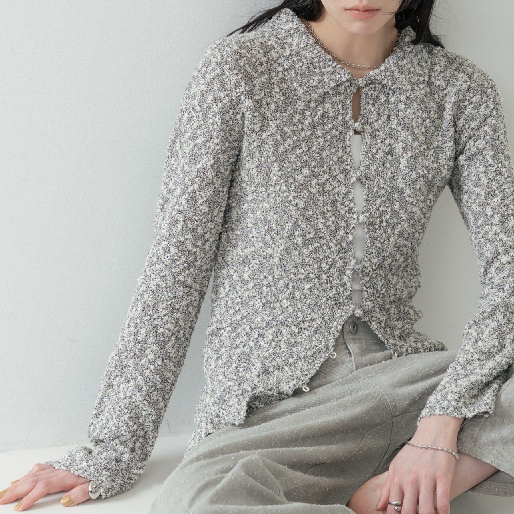 GALLEST「ブークレポロニット」|ニット・セーター|ライトグレー(911