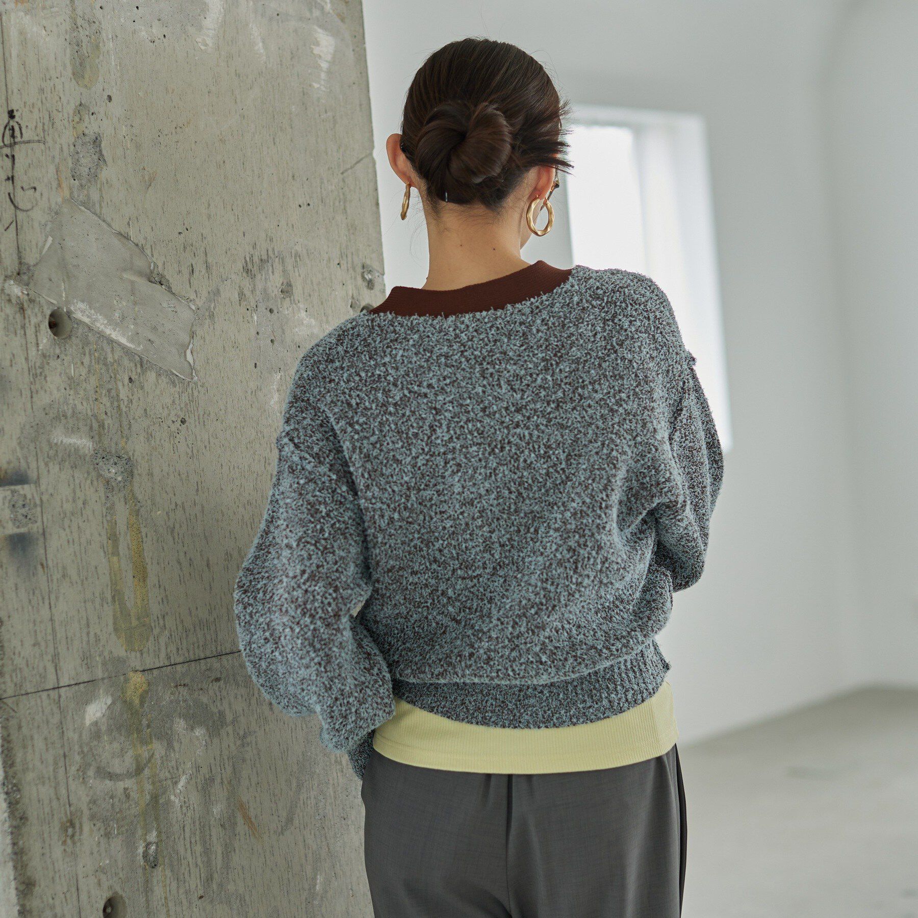 GALLEST「ファンシーヤーンVネックカーディガン」|カーディガン|