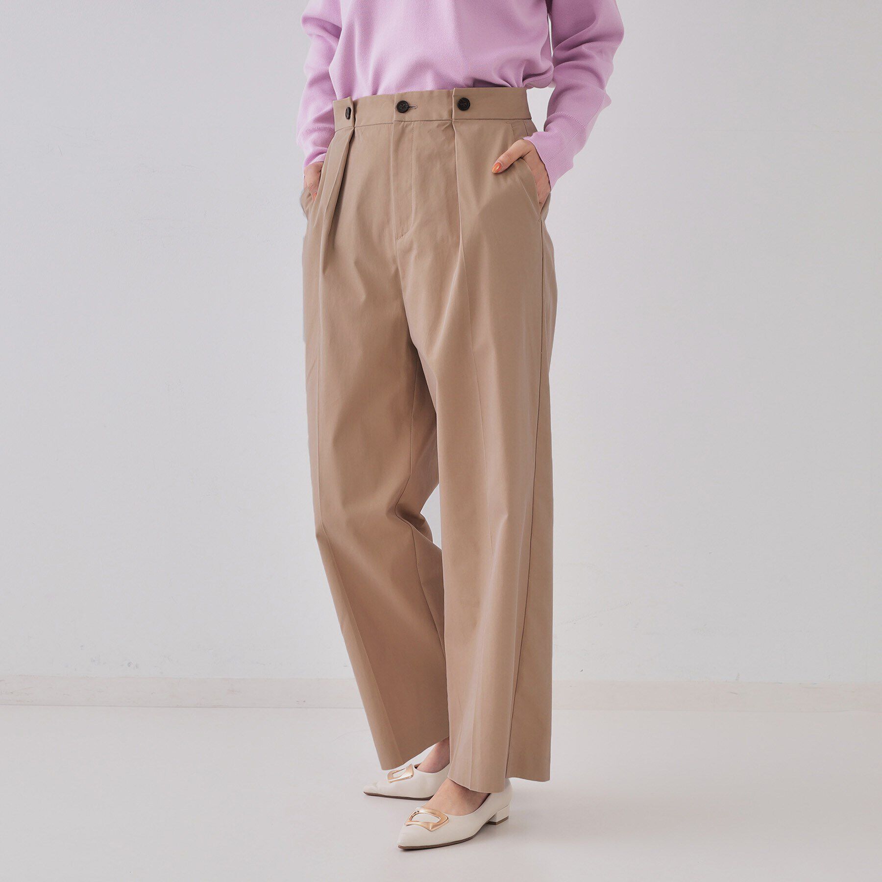 OPAQUE.CLIP「シャンブレーチノワイドパンツ【洗濯機洗い可】」|その他|