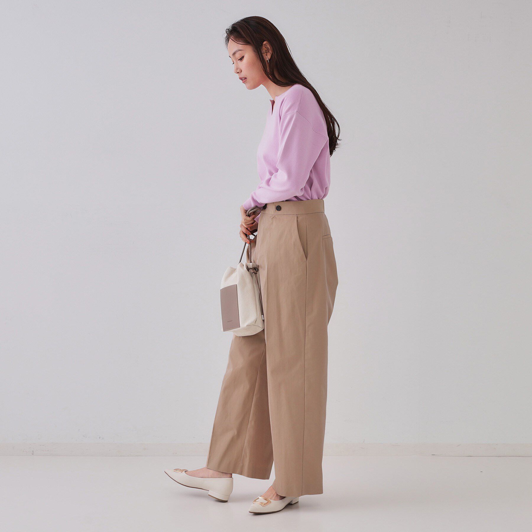 OPAQUE.CLIP「シャンブレーチノワイドパンツ【洗濯機洗い可】」|その他|