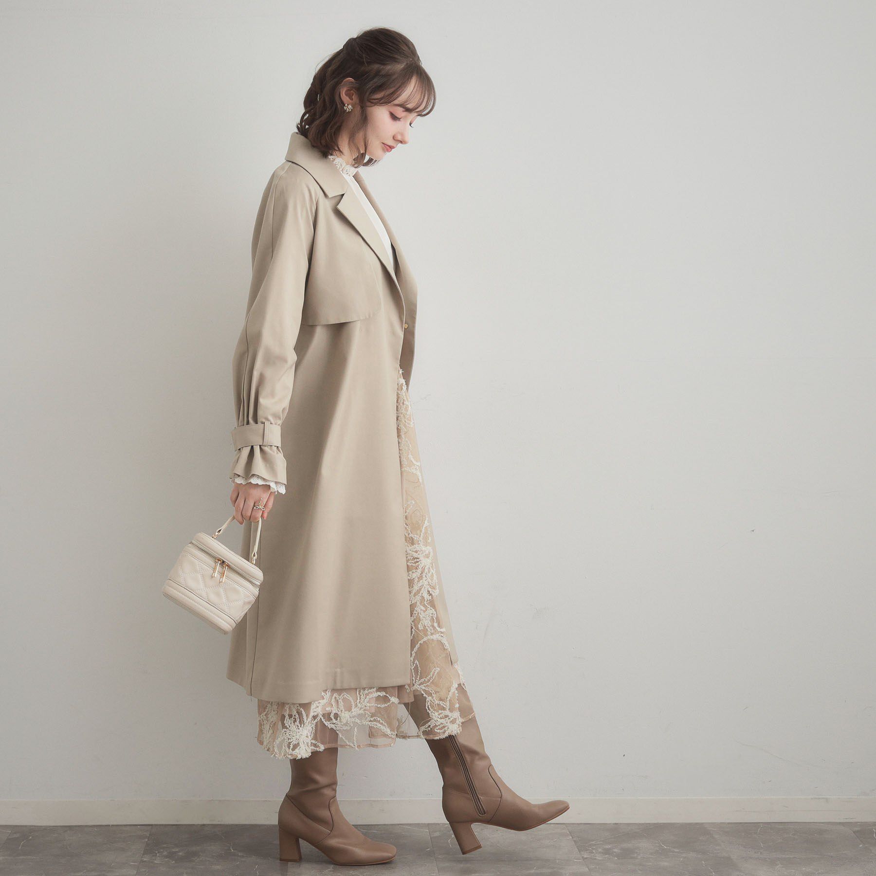 Couture broach「【撥水・ハレの日・通勤】ロングトレンチコート」|トレンチコート|