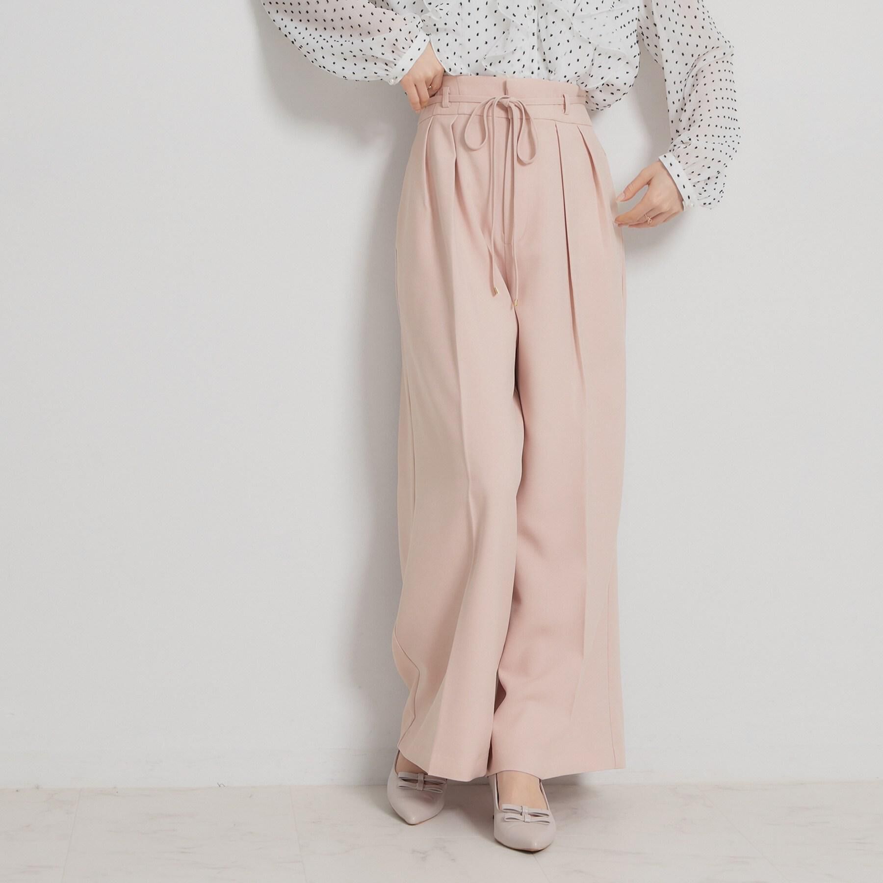 Couture broach「細リボンデザインタックワイドパンツ」|その他|