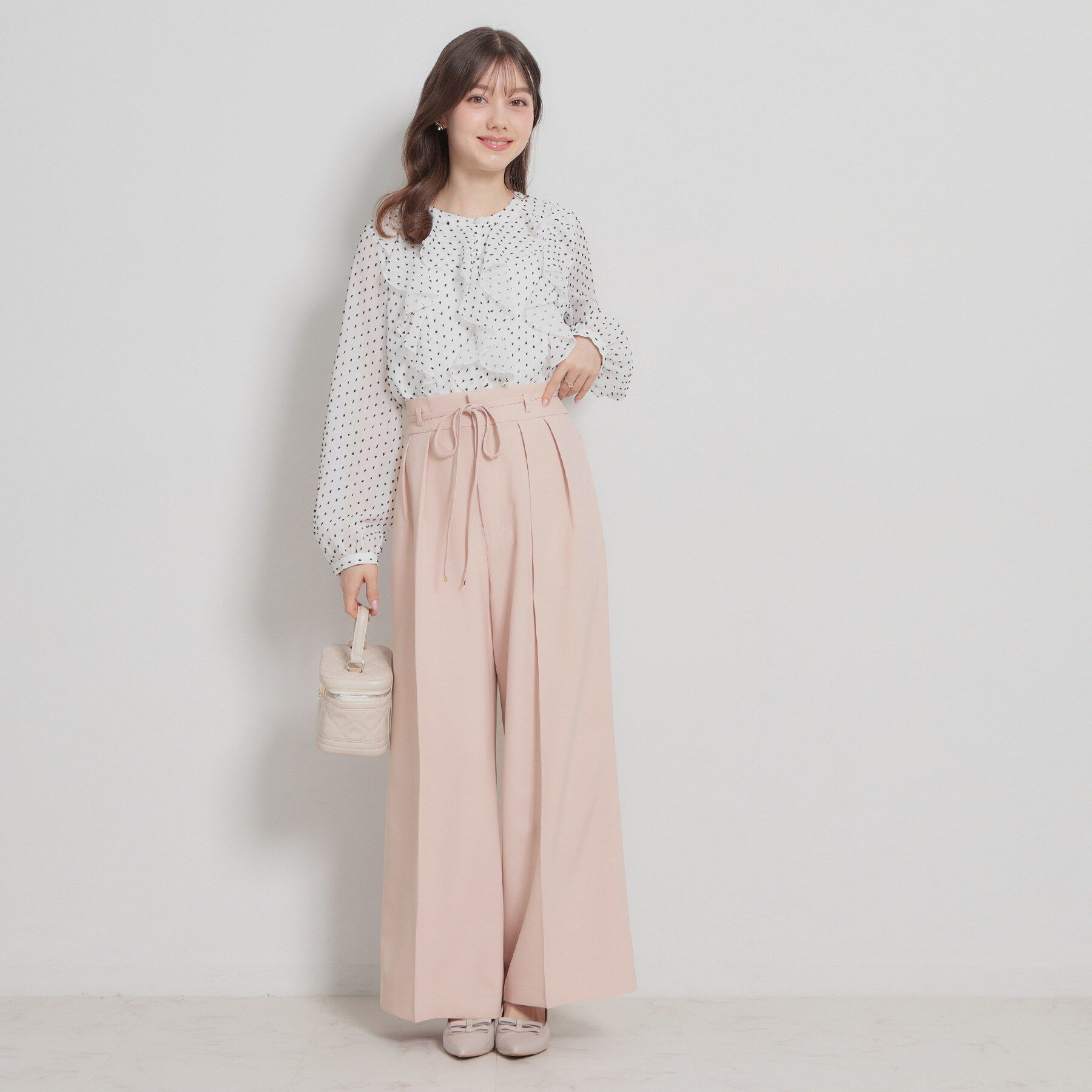 Couture broach「細リボンデザインタックワイドパンツ」|その他|