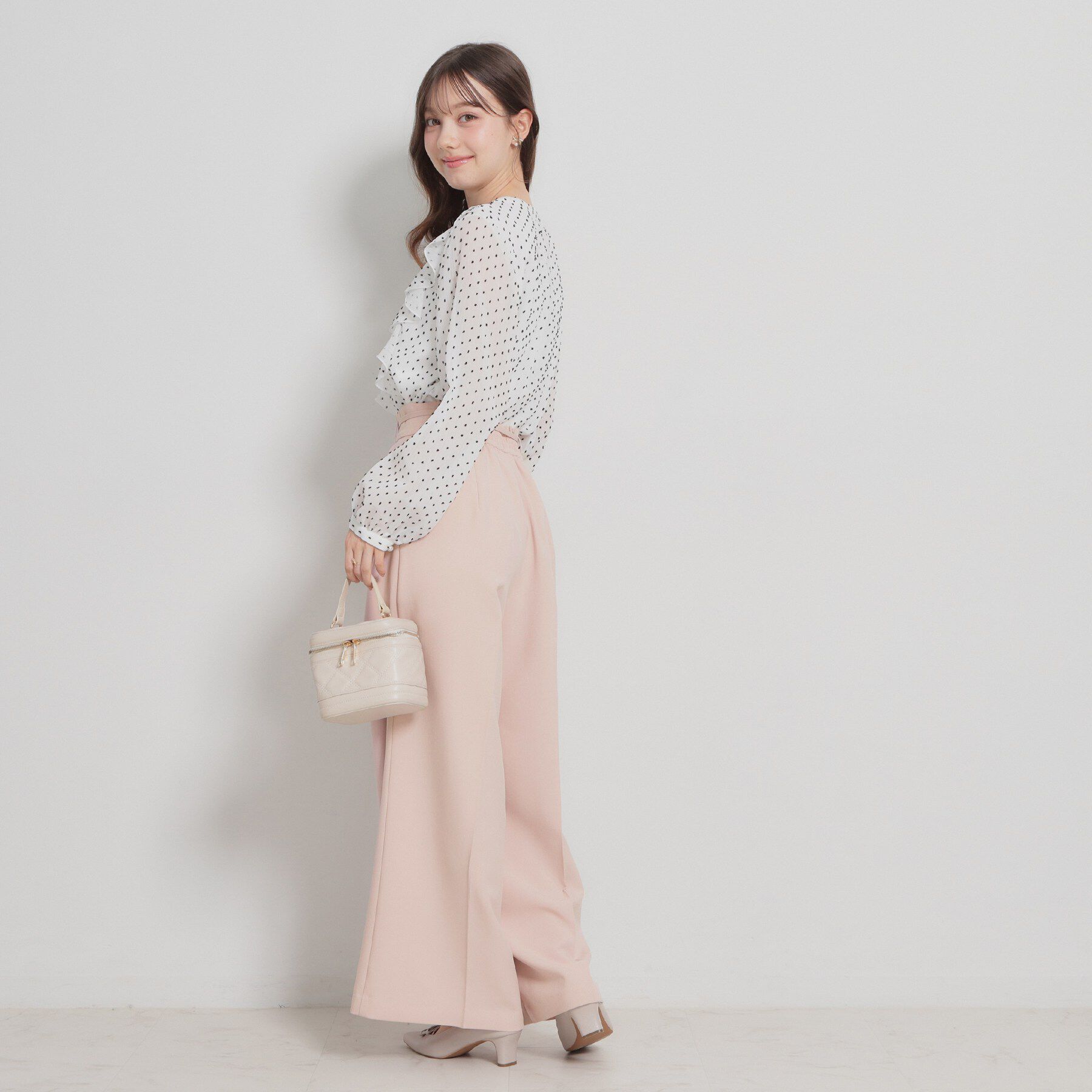 Couture broach「細リボンデザインタックワイドパンツ」|その他|