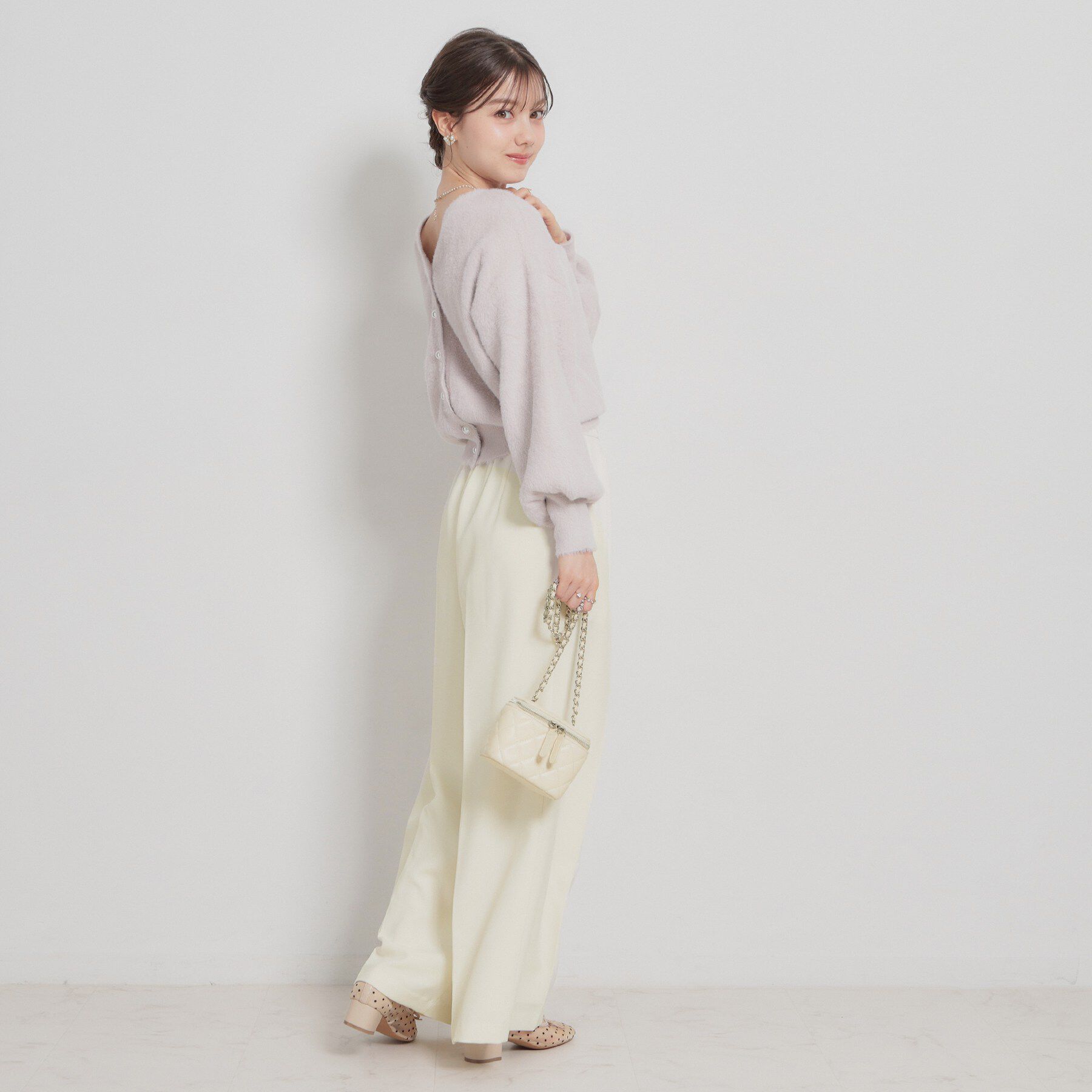 Couture broach「細リボンデザインタックワイドパンツ」|その他|