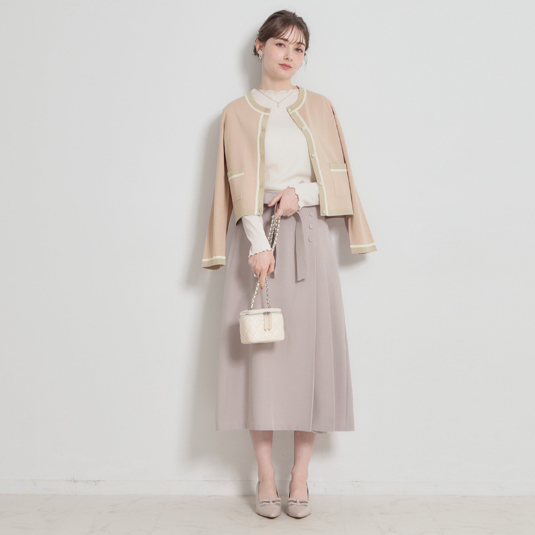 Couture broach「【洗える・着映え】SPRING配色カーディガン」|カーディガン|