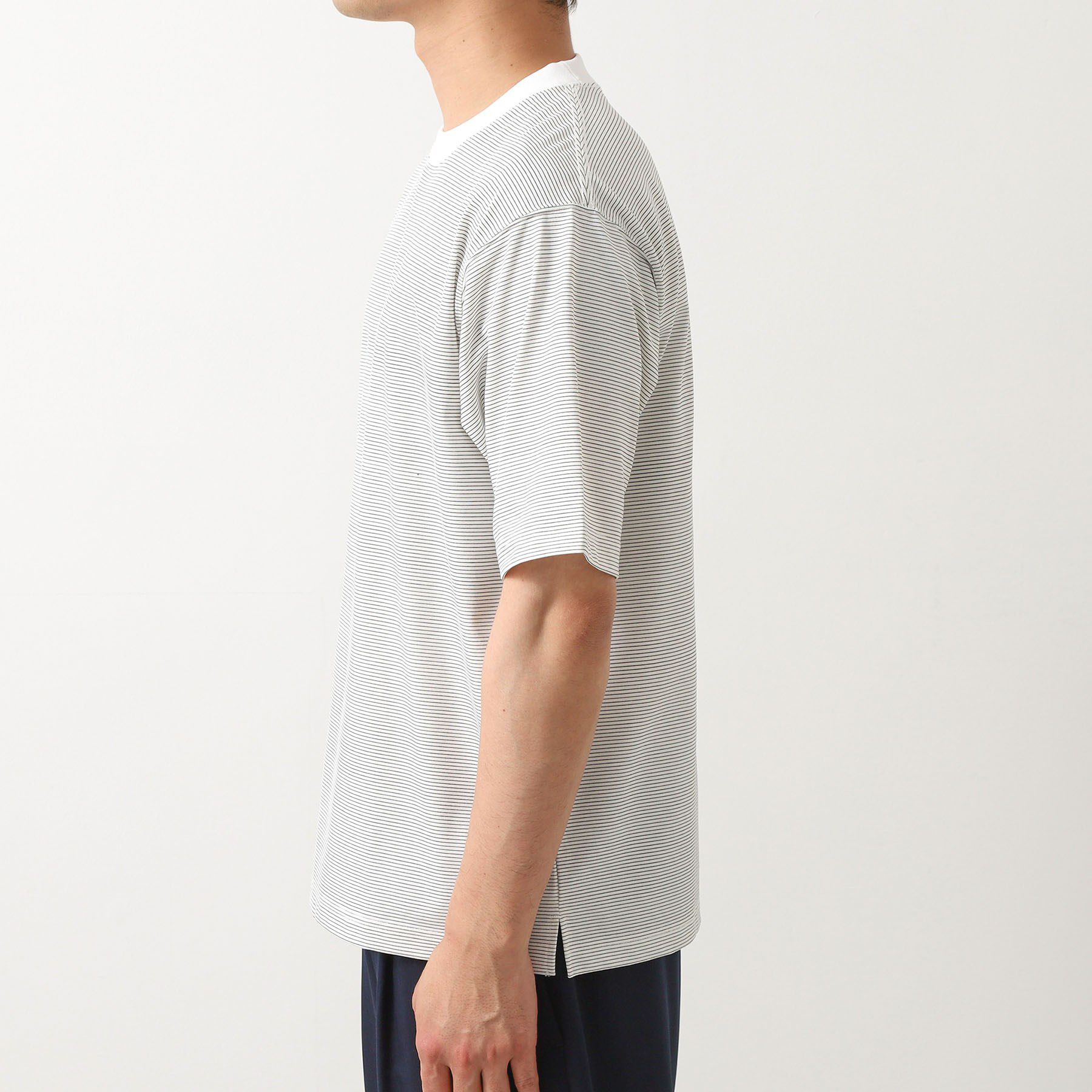 THE SHOP TK「パーフェクテックボーダー半袖Tシャツ 【吸水速乾／洗濯機OK】」|Tシャツ・カットソー|