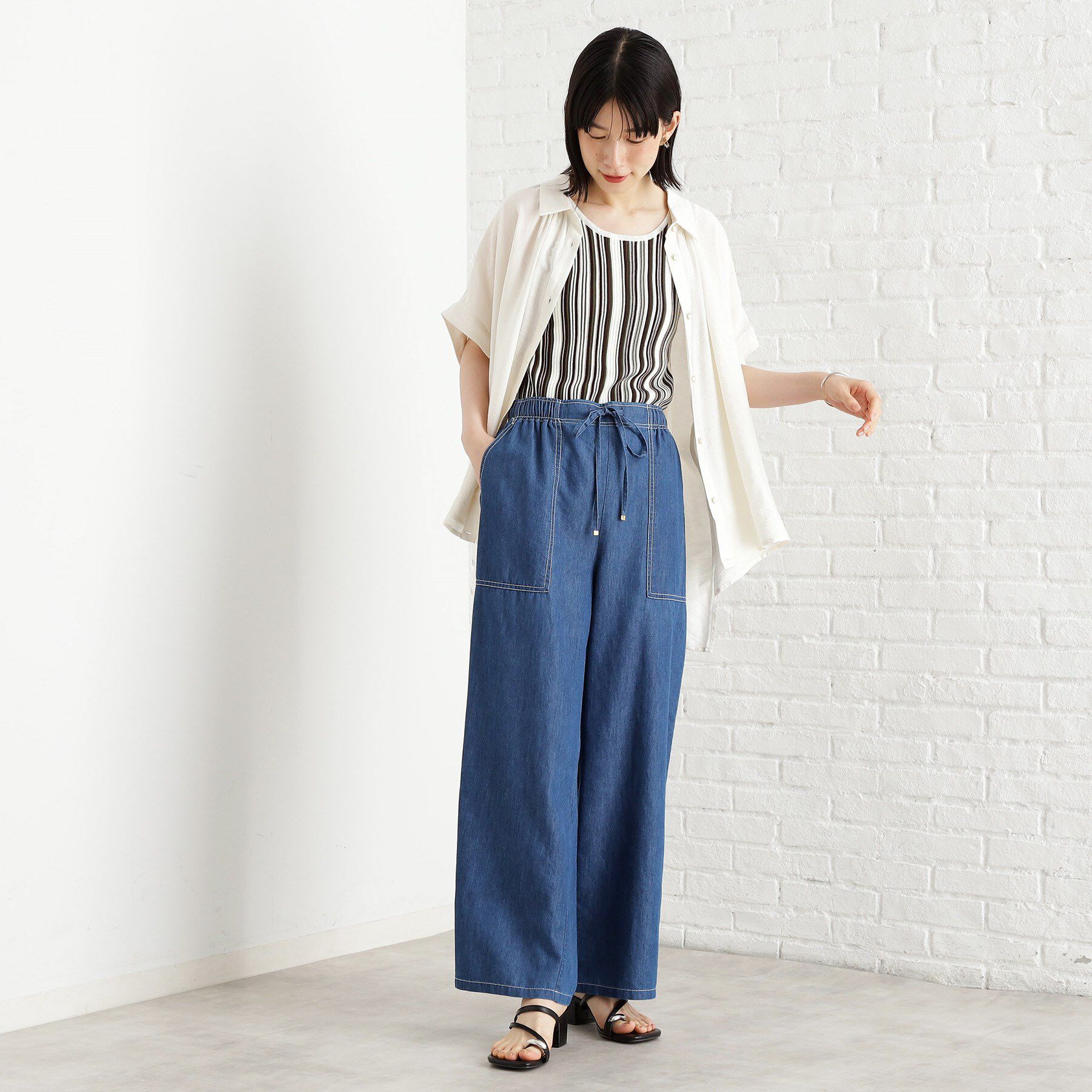 THE SHOP TK「デニムイージーワイドパンツ【洗える】」|その他|