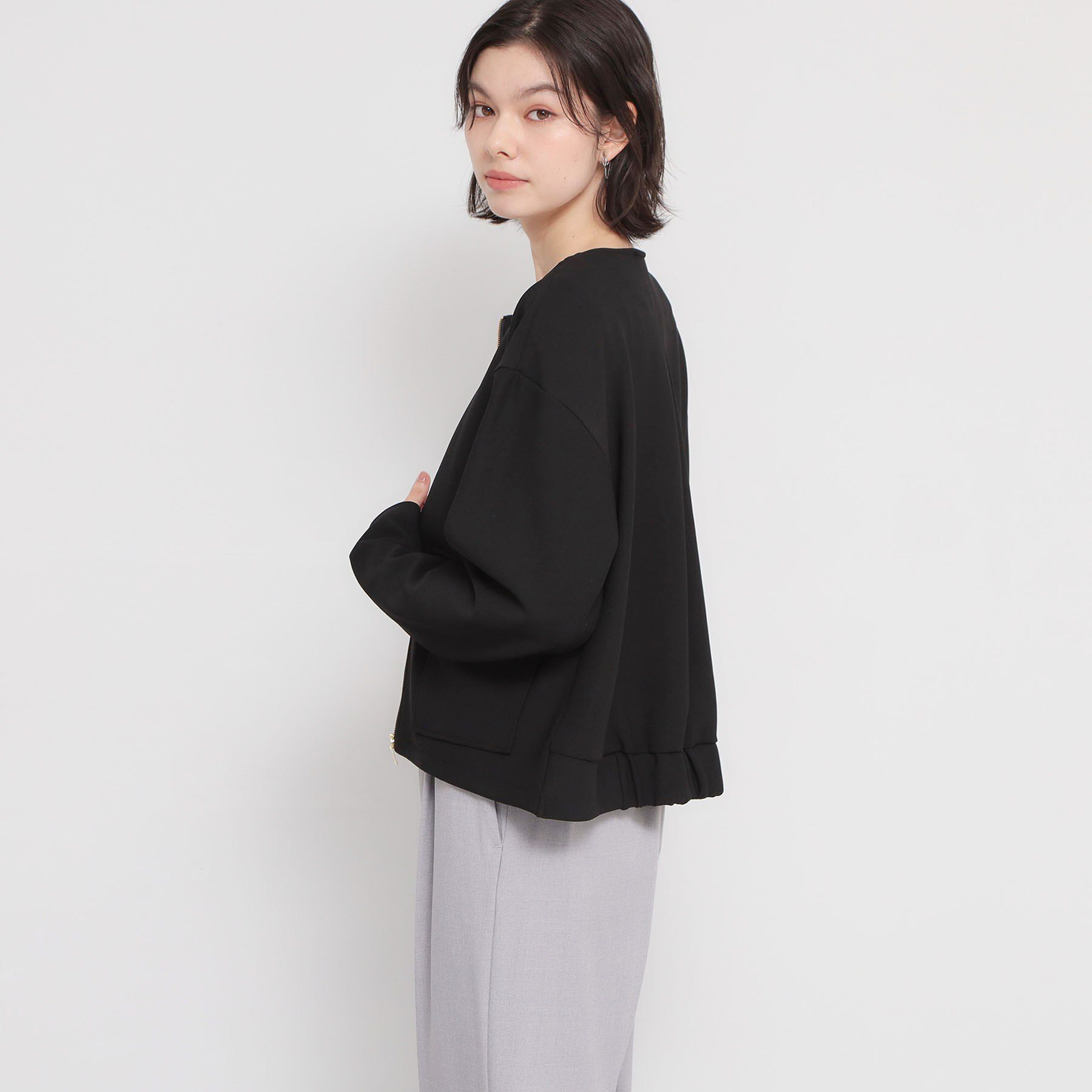 THE SHOP TK「ダンボールカルゼジャケット」|ノーカラージャケット|