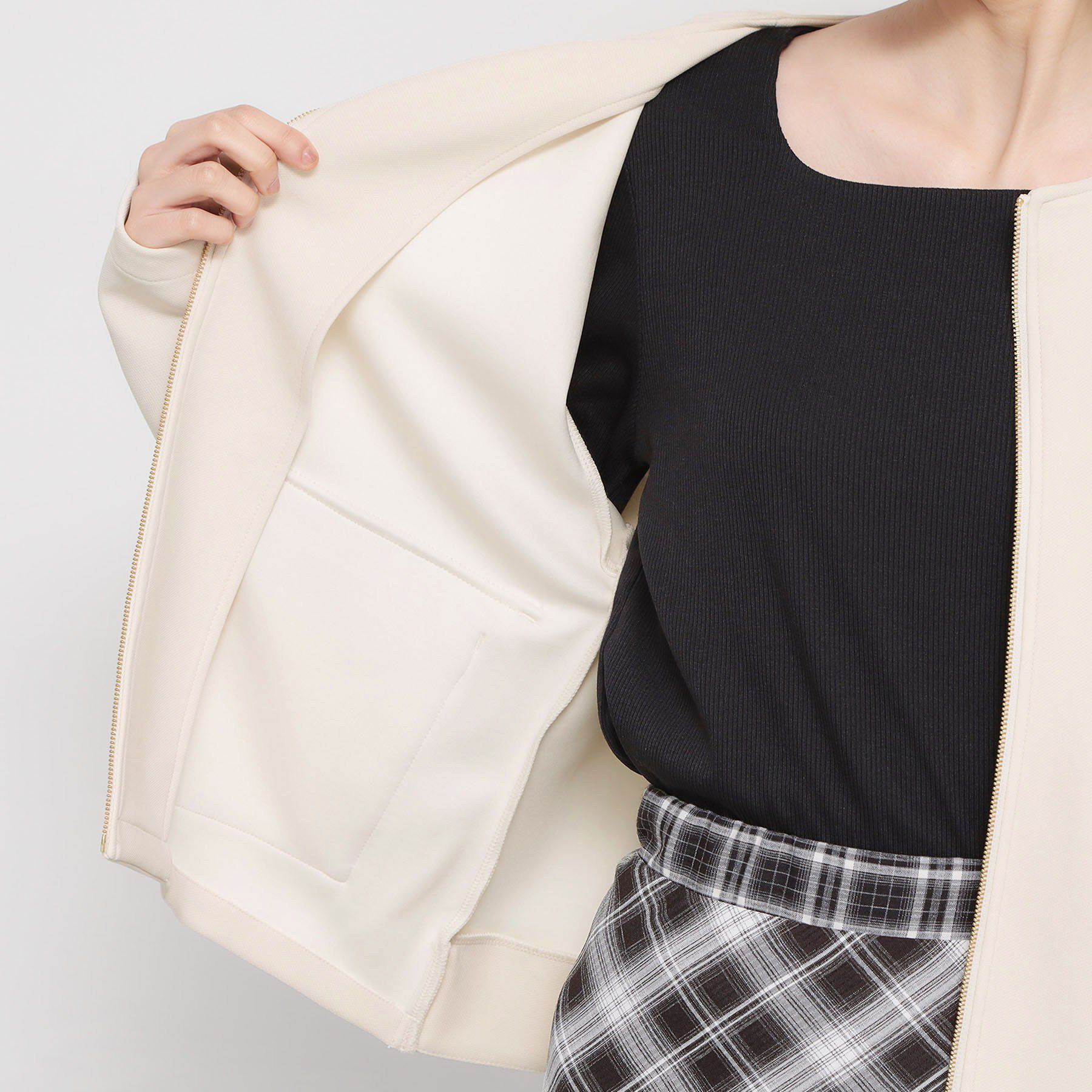 THE SHOP TK「ダンボールカルゼジャケット」|ノーカラージャケット|