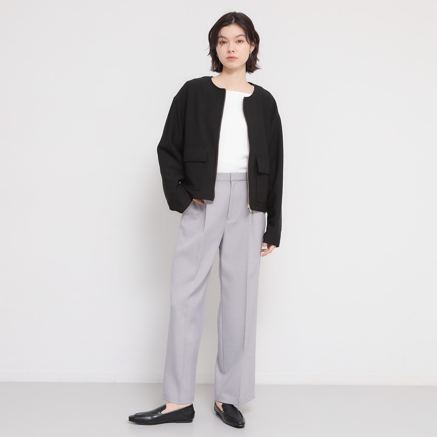 THE SHOP TK「ダンボールカルゼジャケット」|ノーカラージャケット|