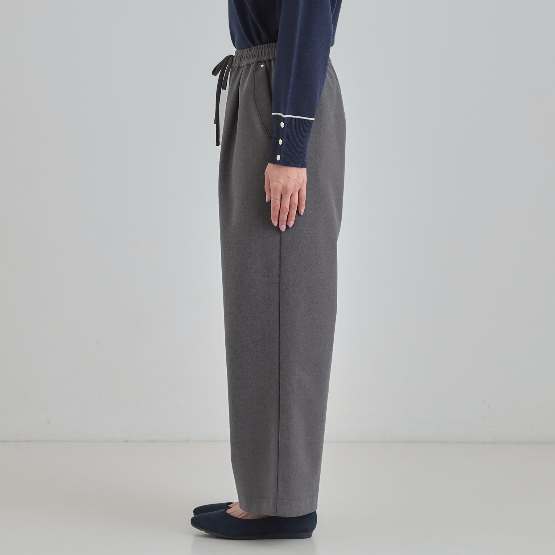 SHOO･LA･RUE「【洗濯機可/S-LL】風を通しにくい フラップイージーワイドパンツ」|その他|