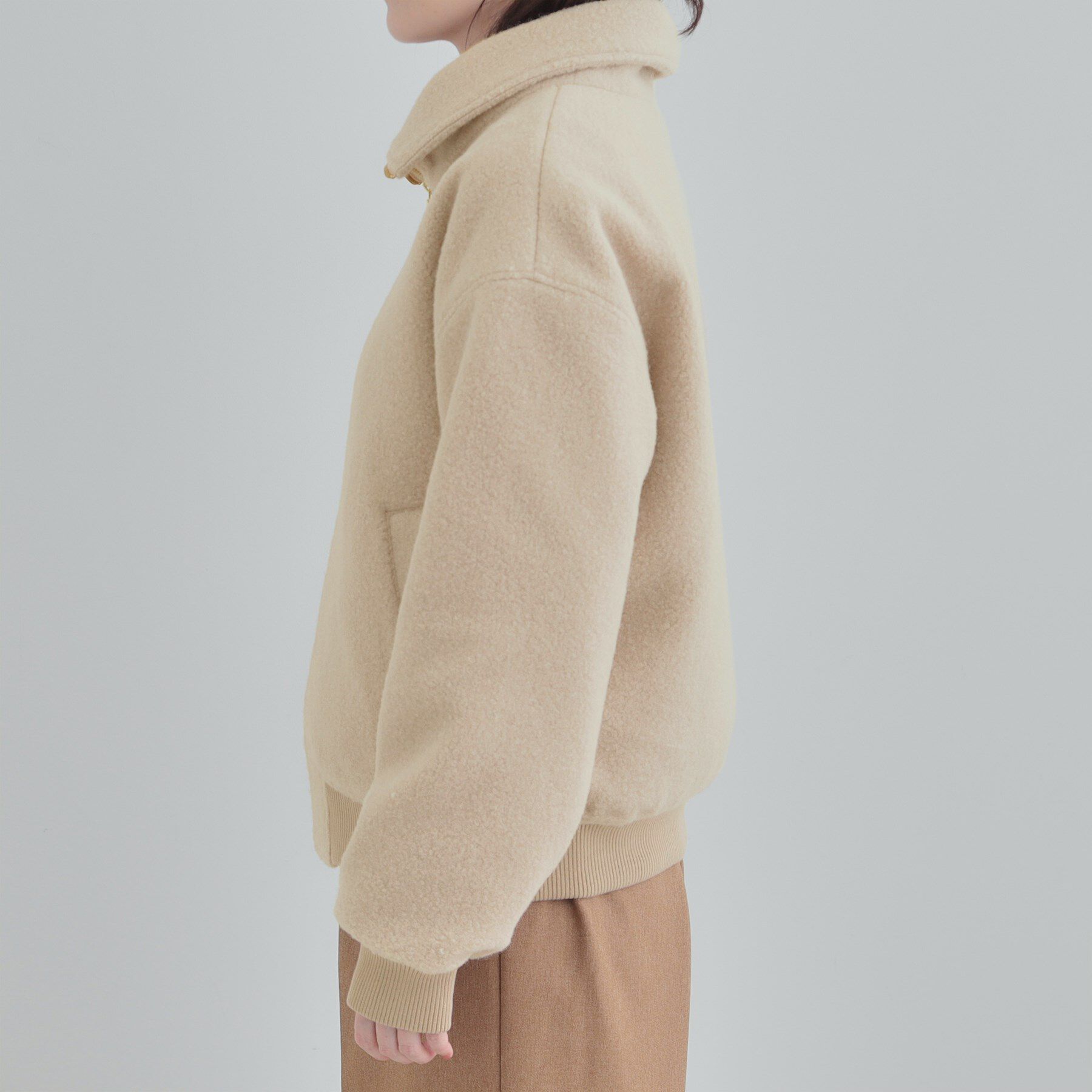 SHOO･LA･RUE「【S-LL】お顔周りがすっきり見える スライバージャケット」|ブルゾン・スタジャン|