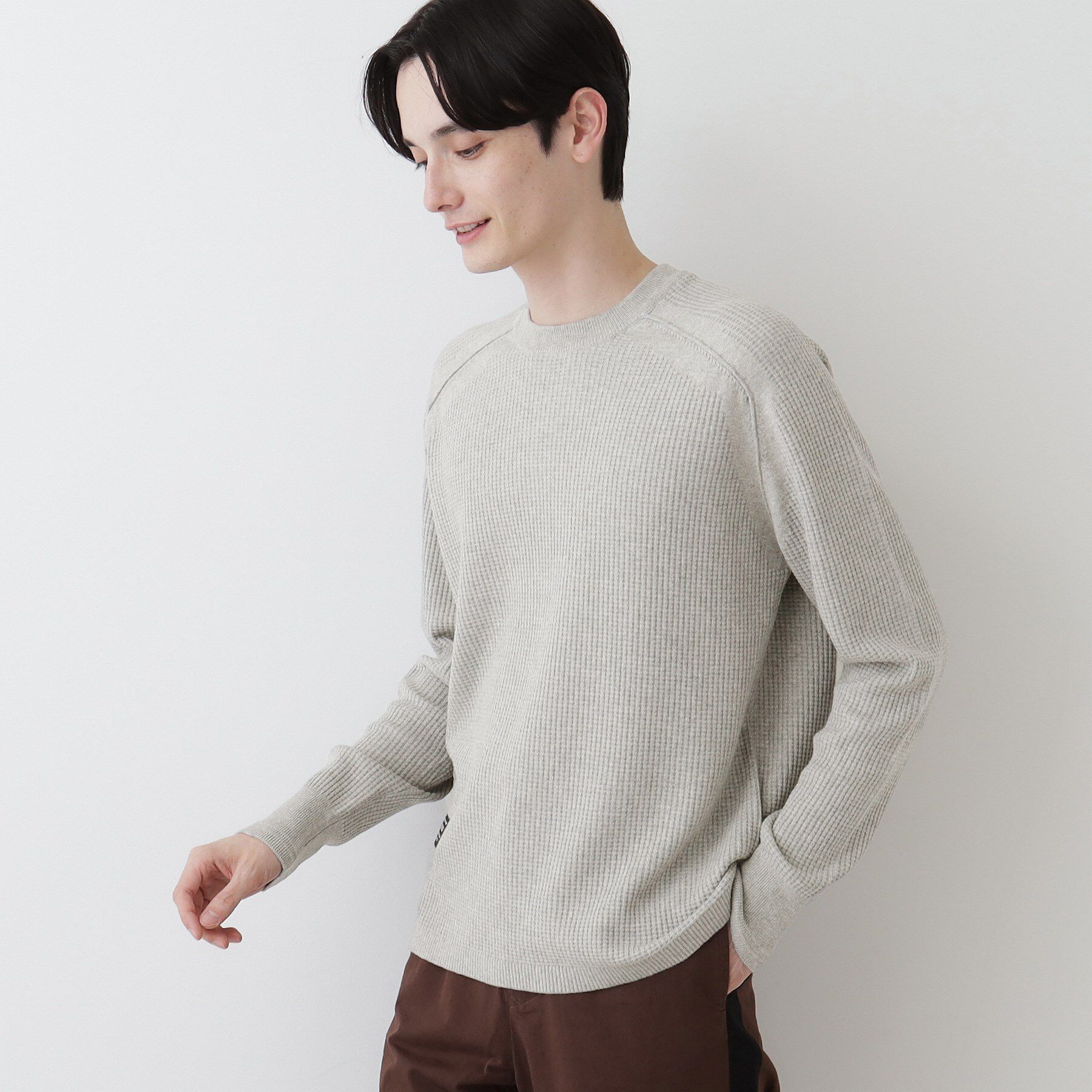 Dessin「【洗える】コットンカシミヤワッフルプルオーバー」|ニット・セーター|