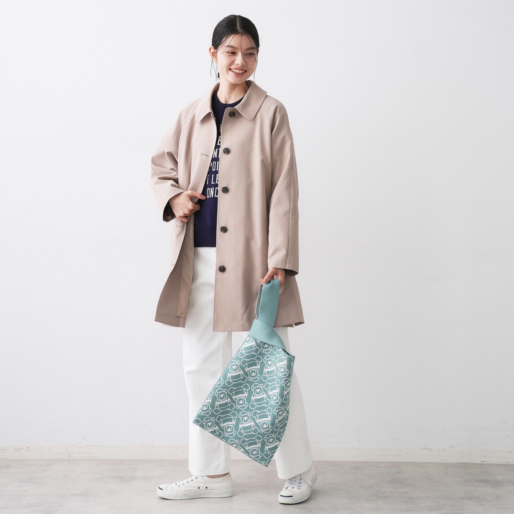 Dessin「【マシンウォッシャブル】Deddyジャガードニットバッグ」|トートバッグ|