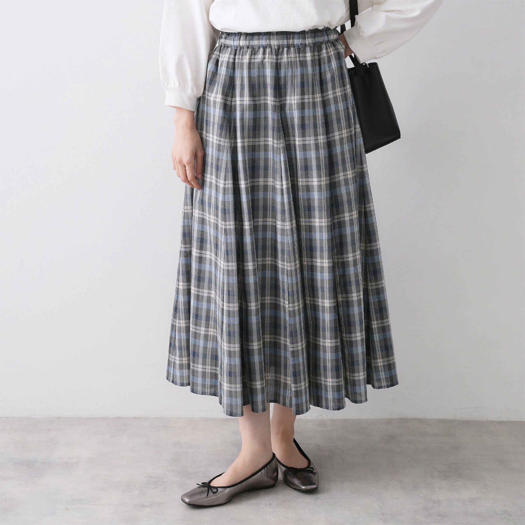 Dessin「【ウエストゴム/洗える】映えチェック柄スカート」|スカート|