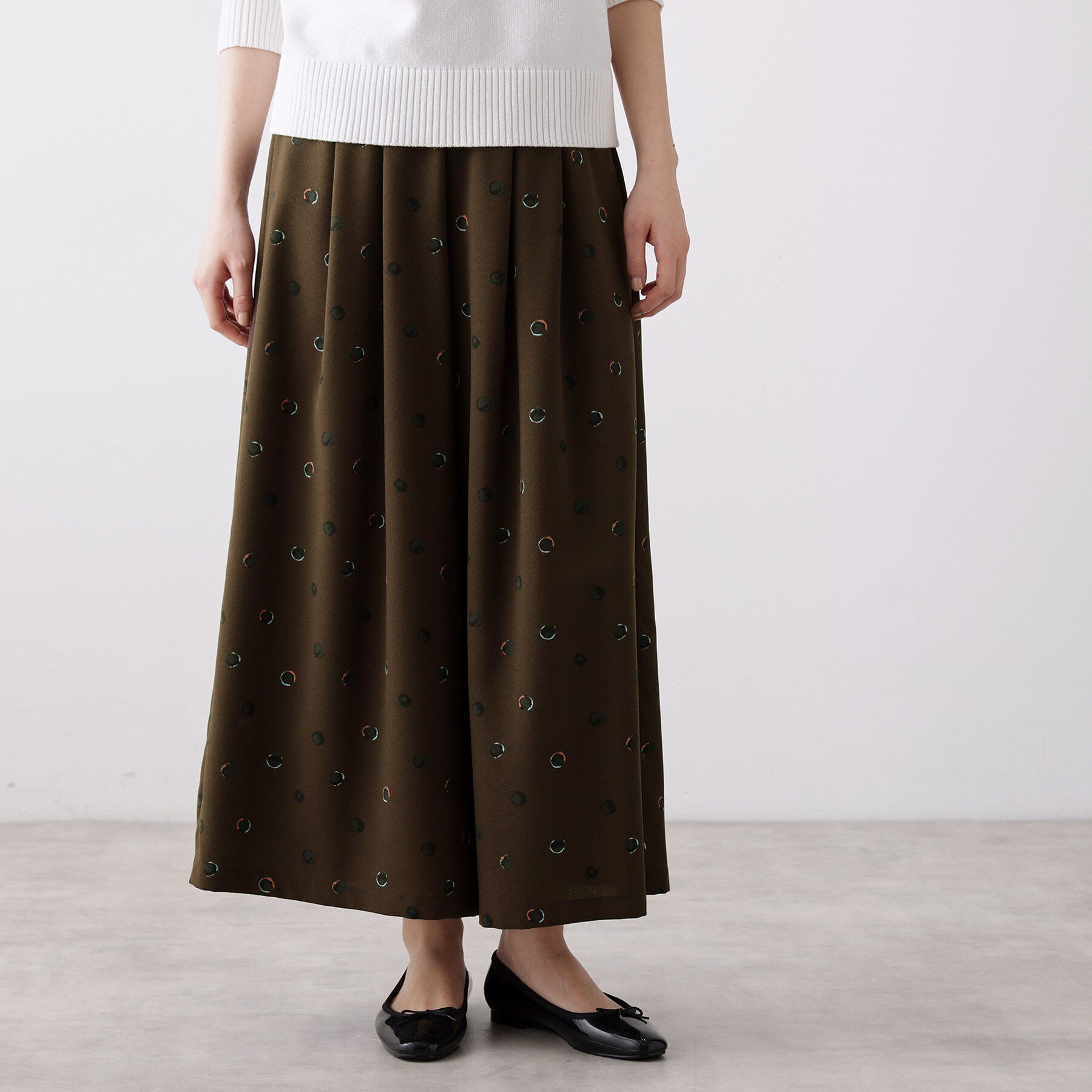 Dessin「【洗える】ドットワイドパンツ」|その他|ブラウン(544)