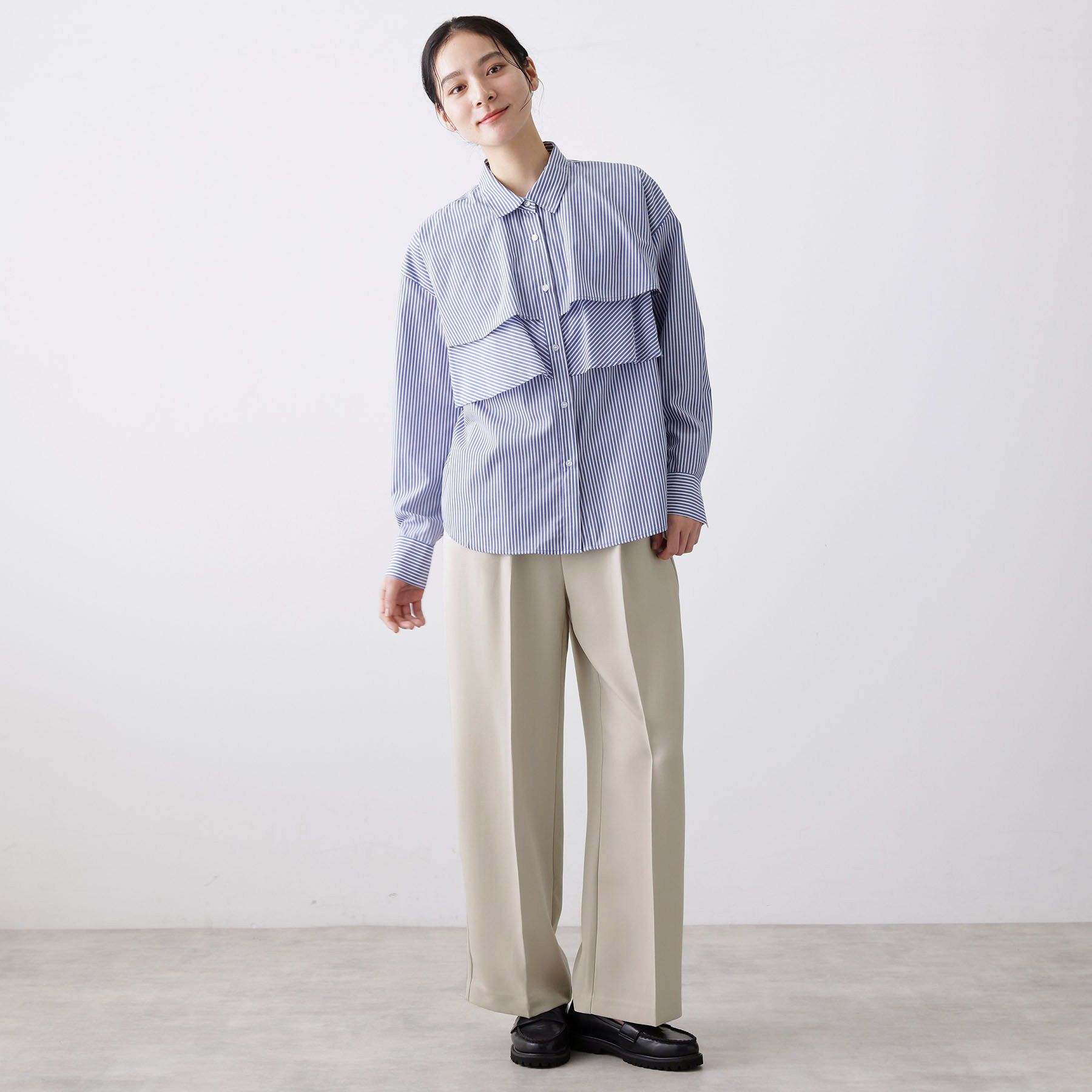 Dessin「【洗える】サイドボタンセミワイドパンツ」|その他|