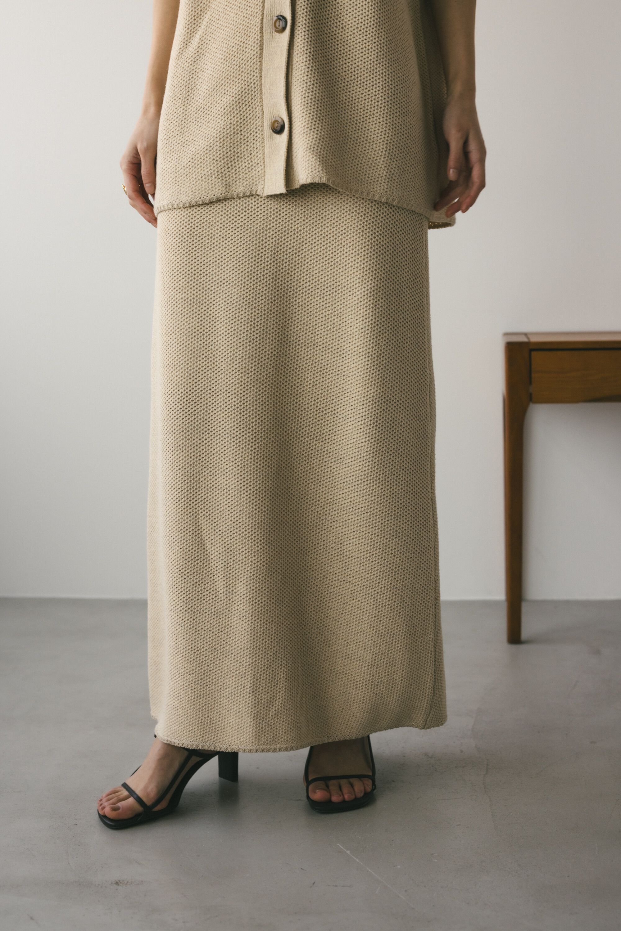 STYLEMIXER「リネンミックスニットスカート」|スカート|BEG