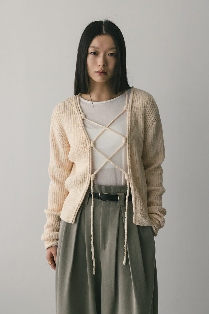 STYLEMIXER「レースアップリブニットトップ」|ニット・セーター|IVOY3