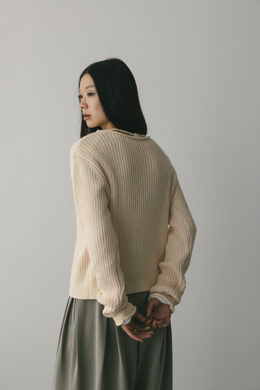 STYLEMIXER「レースアップリブニットトップ」|ニット・セーター|