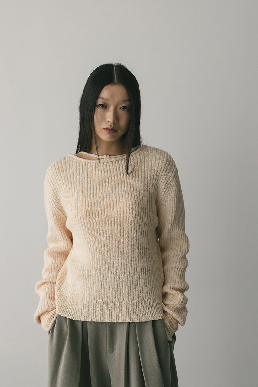 STYLEMIXER「レースアップリブニットトップ」|ニット・セーター|