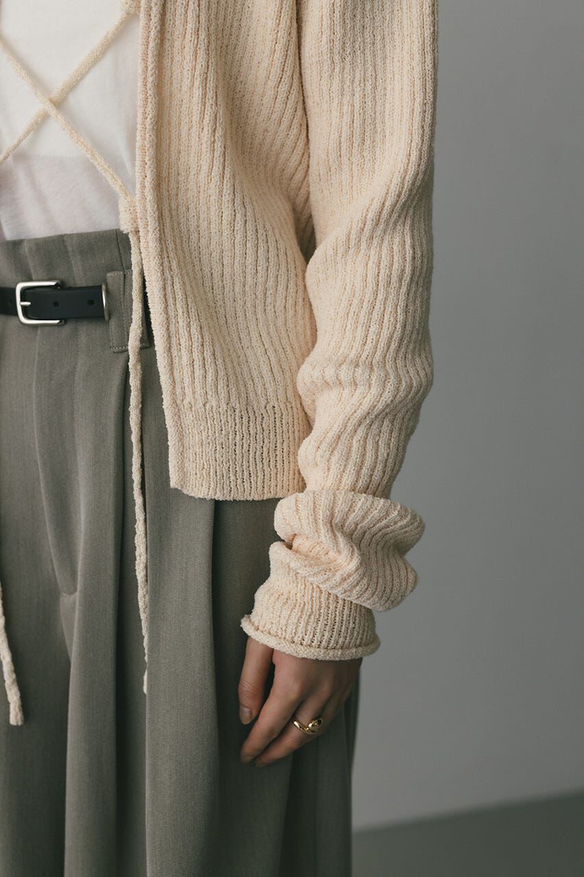 STYLEMIXER「レースアップリブニットトップ」|ニット・セーター|